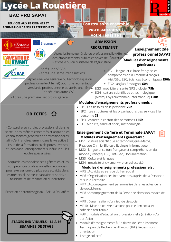 Bac Pro SAPAT scolaire